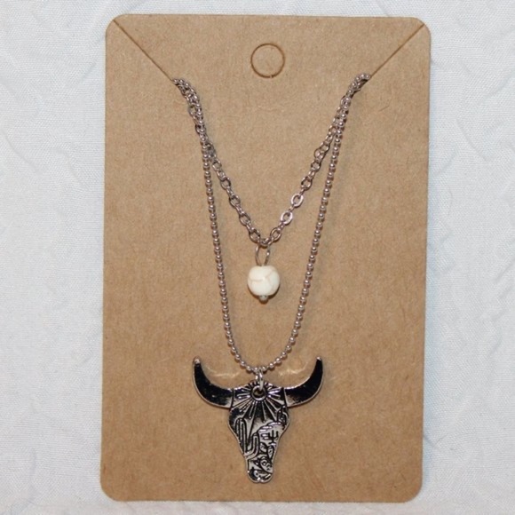Cow head double layer necklace - Picture 2 of 4